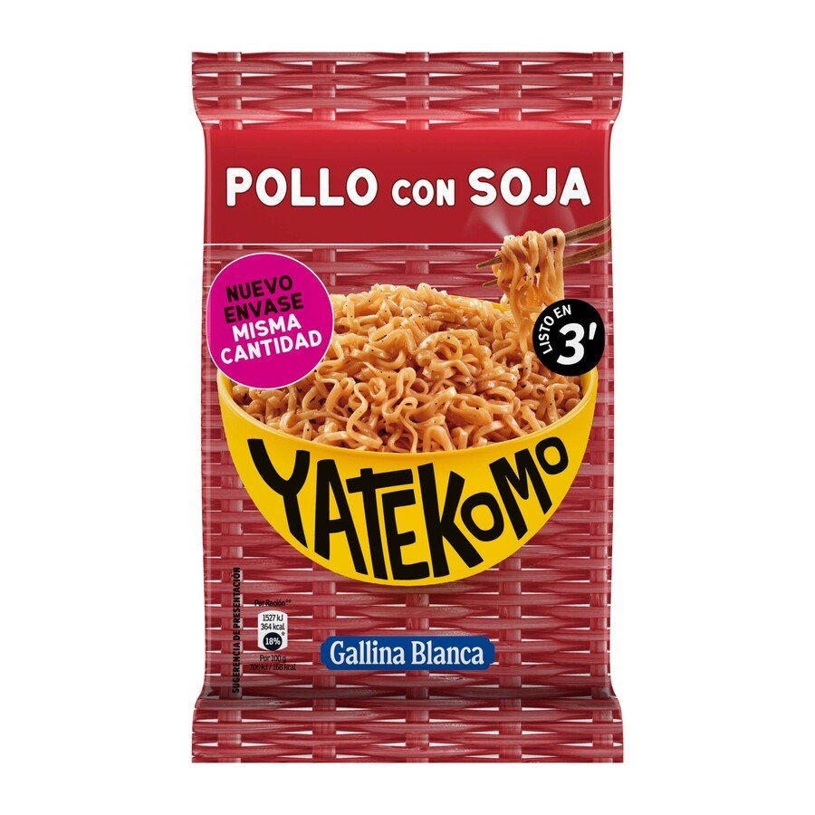 Fideos orientales Gallina Blanca YATEKOMO pollo-soja  sobre 79 g
