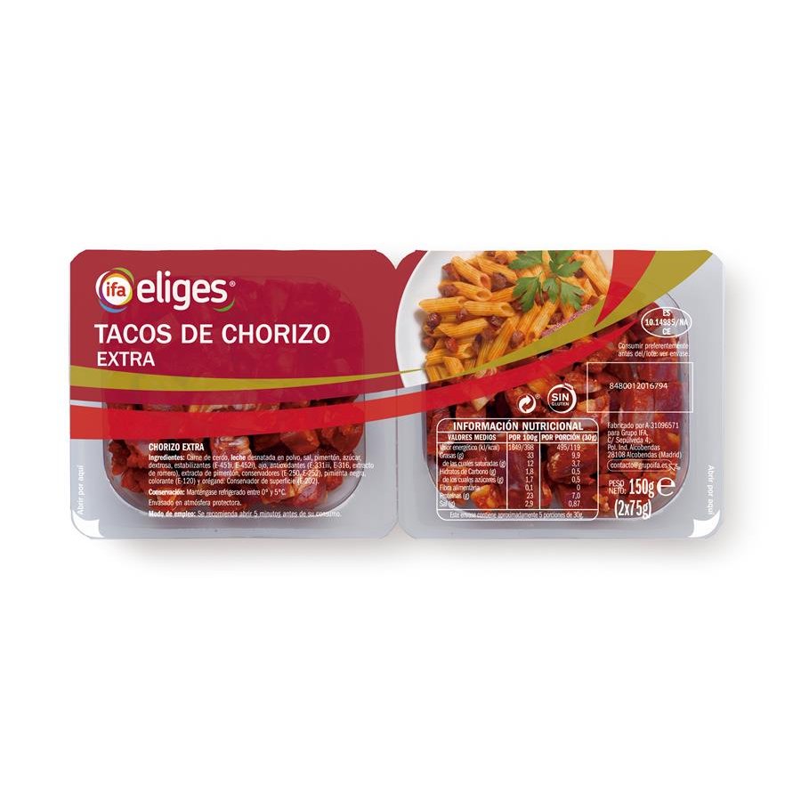 Tacos de chorizo extra bipack IFA ELIGES 2X75 g