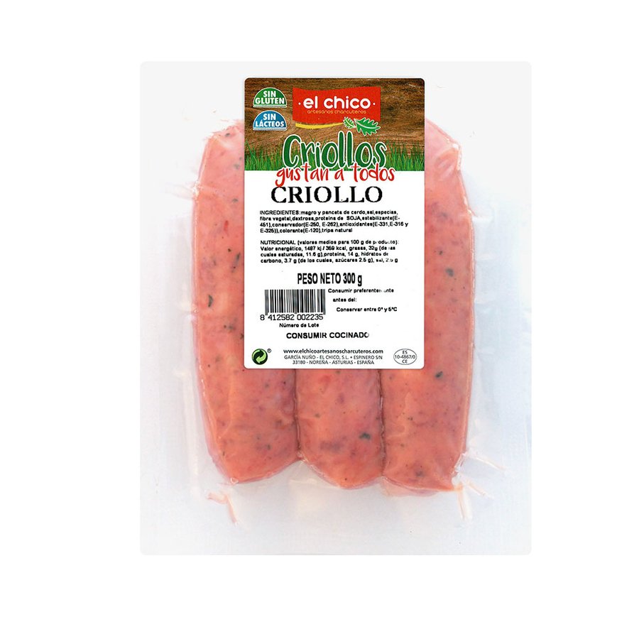 Chorizo criollo semicocido EL CHICO bolsa 300 g