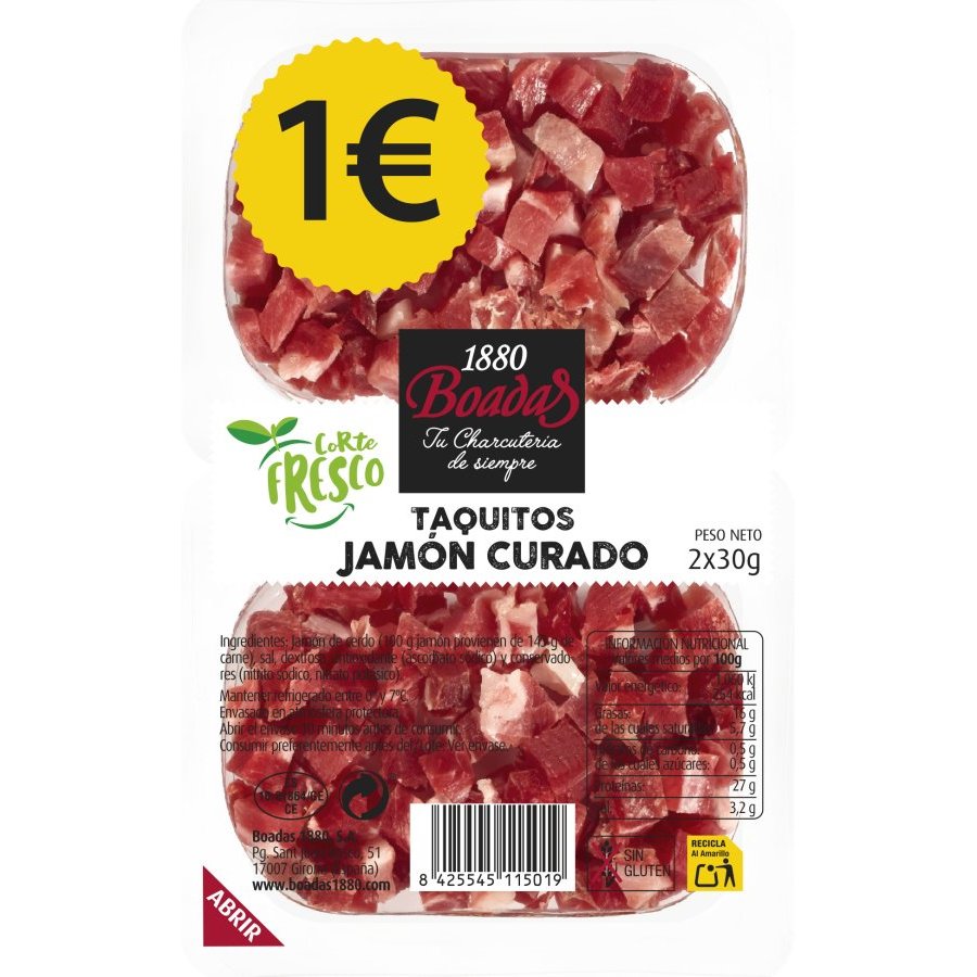 Taquitos jamón curado BOADAS 2X30 g