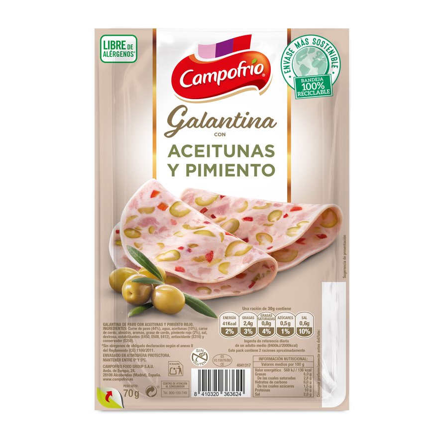 Galantina con aceitunas y pimientos CAMPOFRIO 90 g