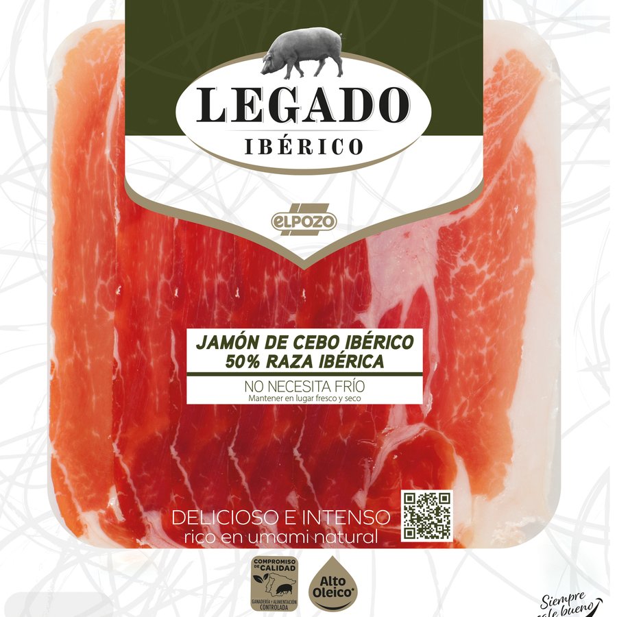 Jamón cebo 50% raza ibérica ELPOZO LEGADO IBERICO 60 g
