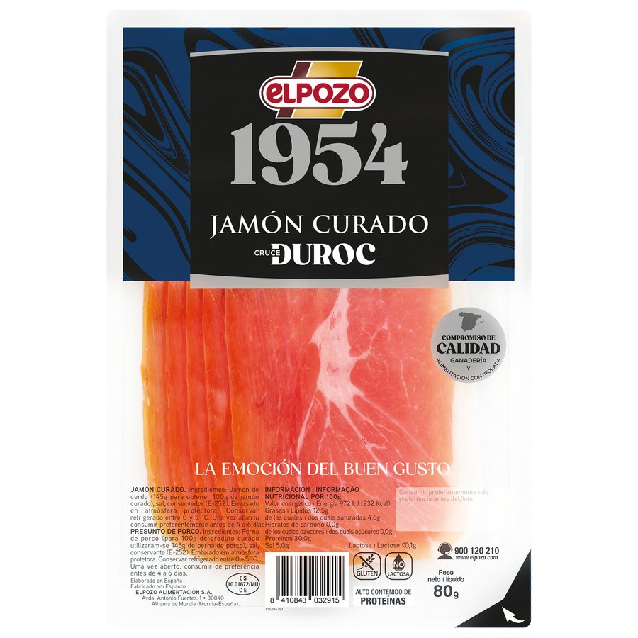 Jamón curado ELPOZO lonchas 80 g