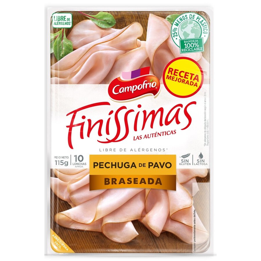 Pechuga de pavo braseada CAMPOFRIO finísimas lonchas 115 g