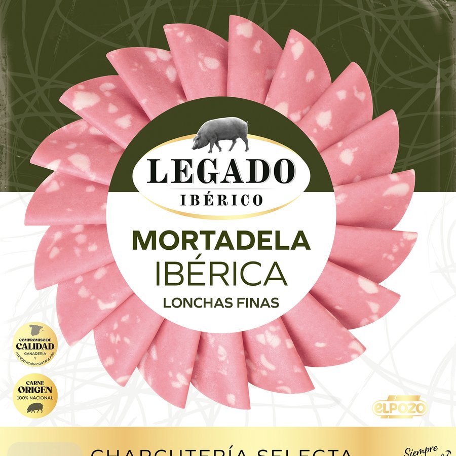 Mortadela ibérica ELPOZO LEGADO IBERICO corte fresco lonchas 150 g