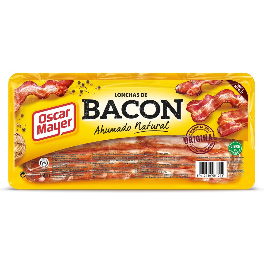 Bacón OSCAR MAYER ahumado natural lonchas 150 g