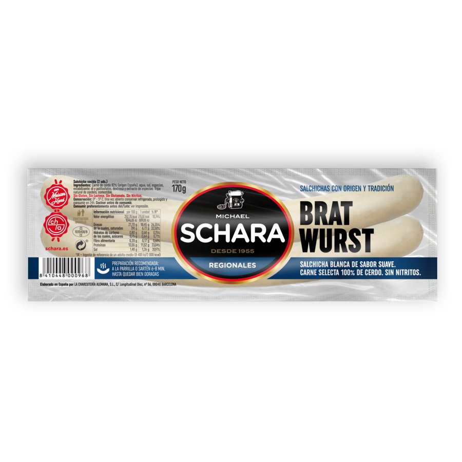Salchichas SCHARA blancas bratwurts 2 unidades 170 g