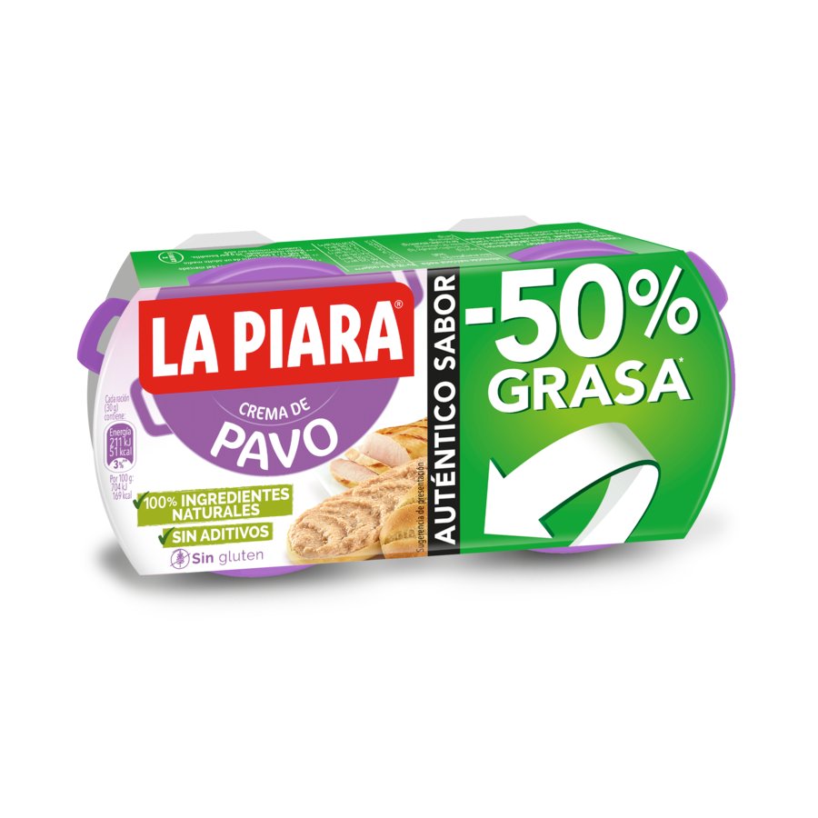 Paté LA PIARA pavo pack 2x75 g