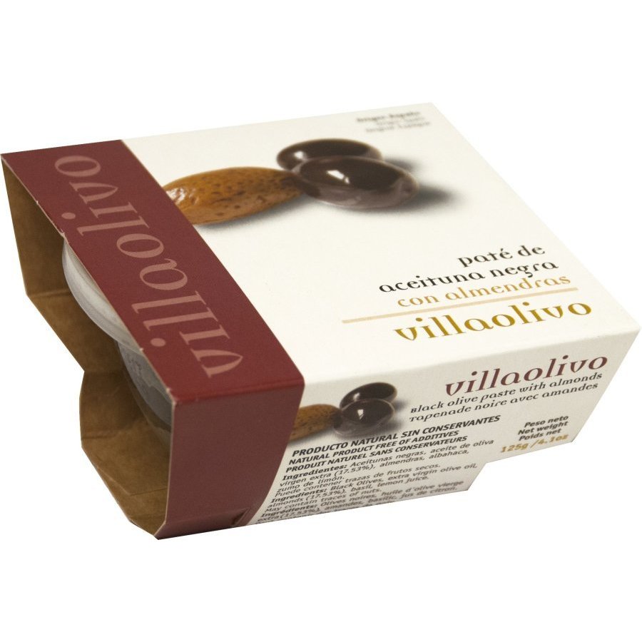 Paté de aceituna negra con almendra VILLAOLIVO tarrina 125 g