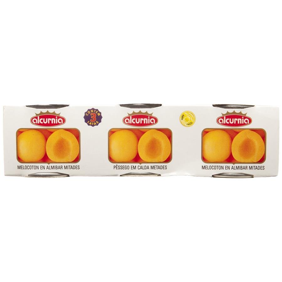 Melocotón en almíbar ALCURNIA pack 3x115 g pne.