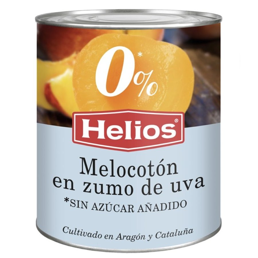 Melocotón HELIOS sin azúcar añadido bote 480 g pne.