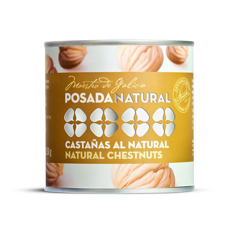 Castañas al natural POSADA NATURAL lata 250 g pne.