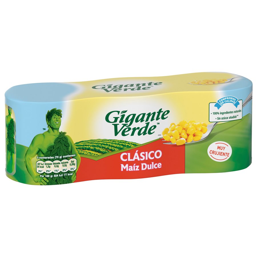 Maiz GIGANTE VERDE niblets dulce 3x140 g pne