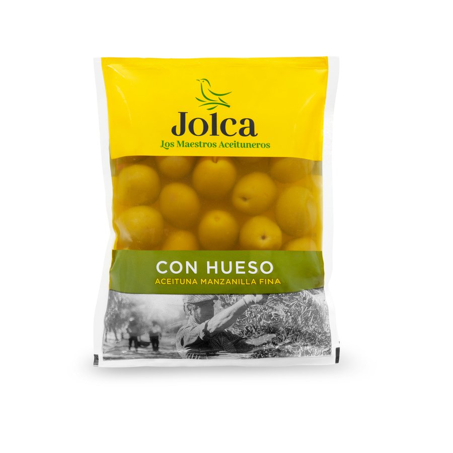 Aceituna verde con hueso manzanilla JOLCA bolsa 100 g pne