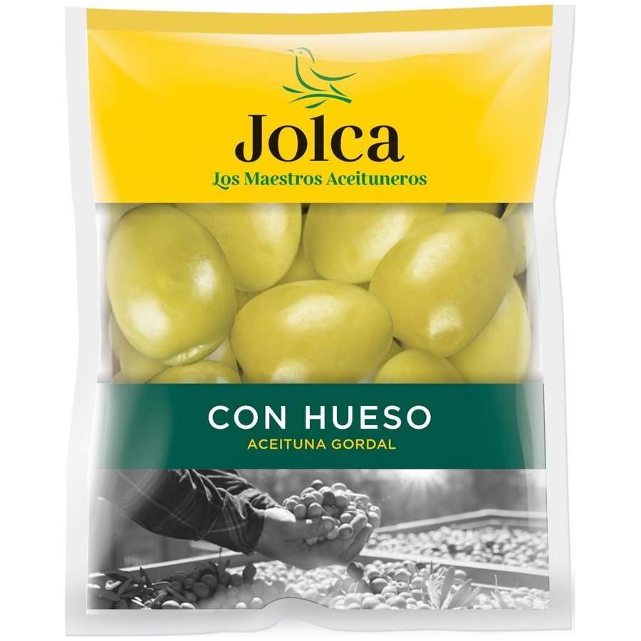 Aceituna verde con hueso gordal JOLCA bolsa 100 g pne