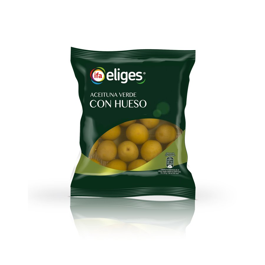 Aceituna manzanilla con hueso IFA ELIGES bolsa 100 grs. PNE
