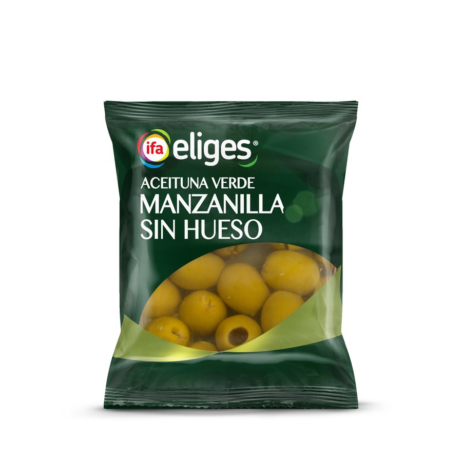 Aceituna verde sin hueso IFA ELIGES bolsa 70 g pne