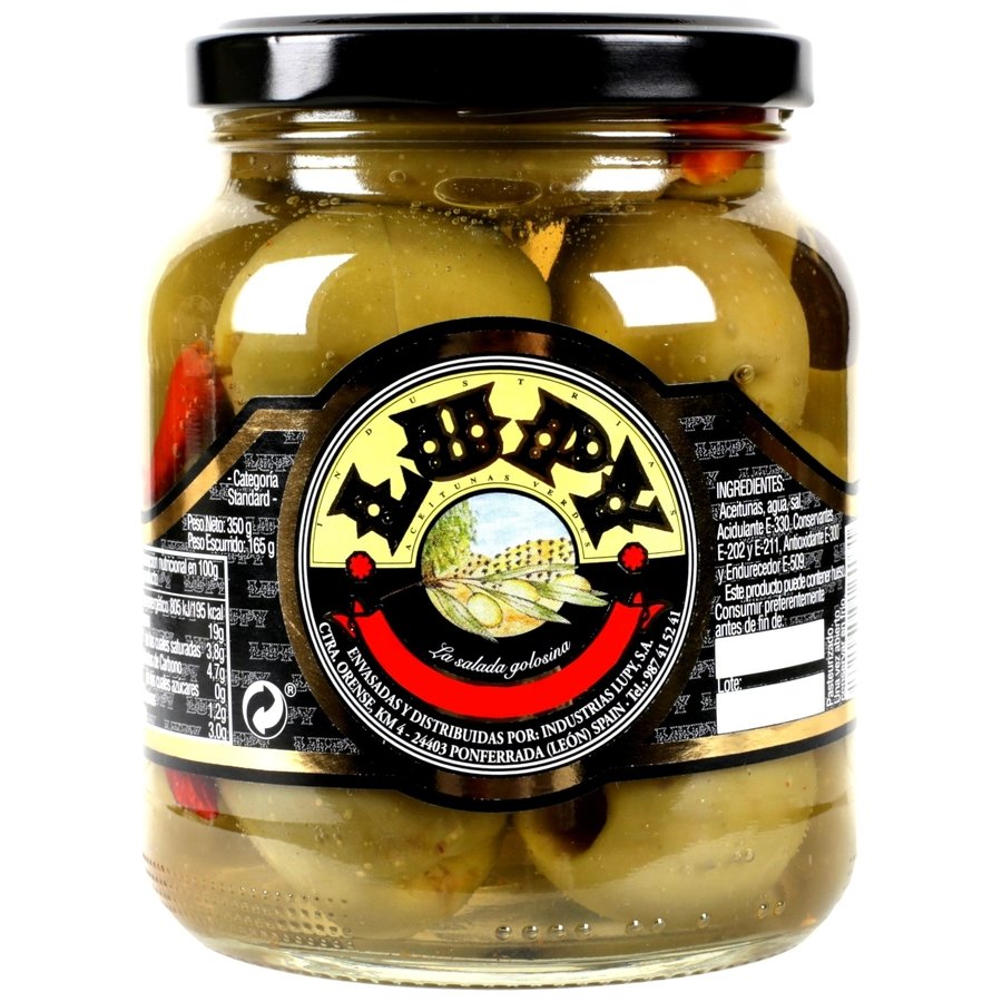 Aceitunas gordal sin hueso picantes LUPY 170 g pne.