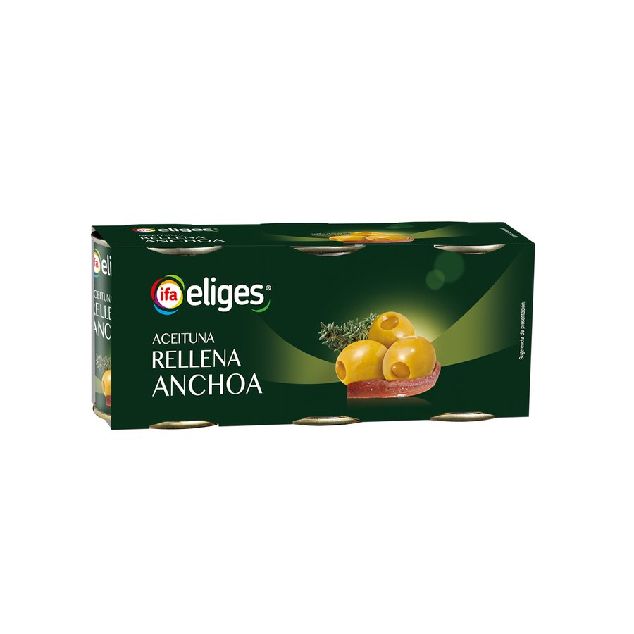 Aceituna rellena anchoa IFA ELIGES lata 3x50 g pne.