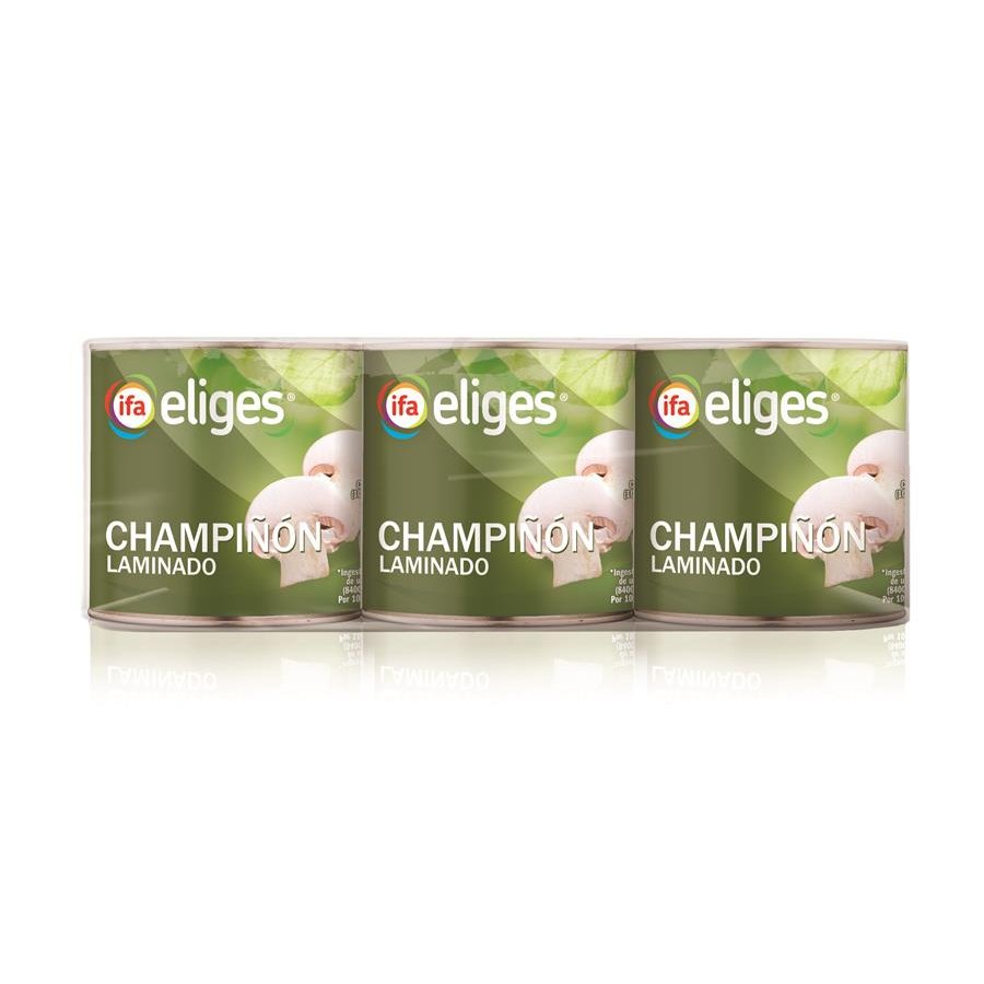 Champiñón laminado IFA ELIGES lata 3X105 g pne.