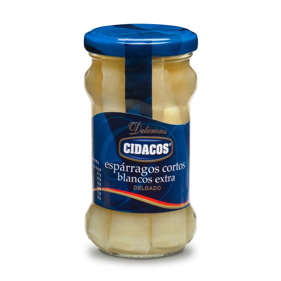 Espárragos blancos cortos extra medios CIDACOS frasco 110 g pne.