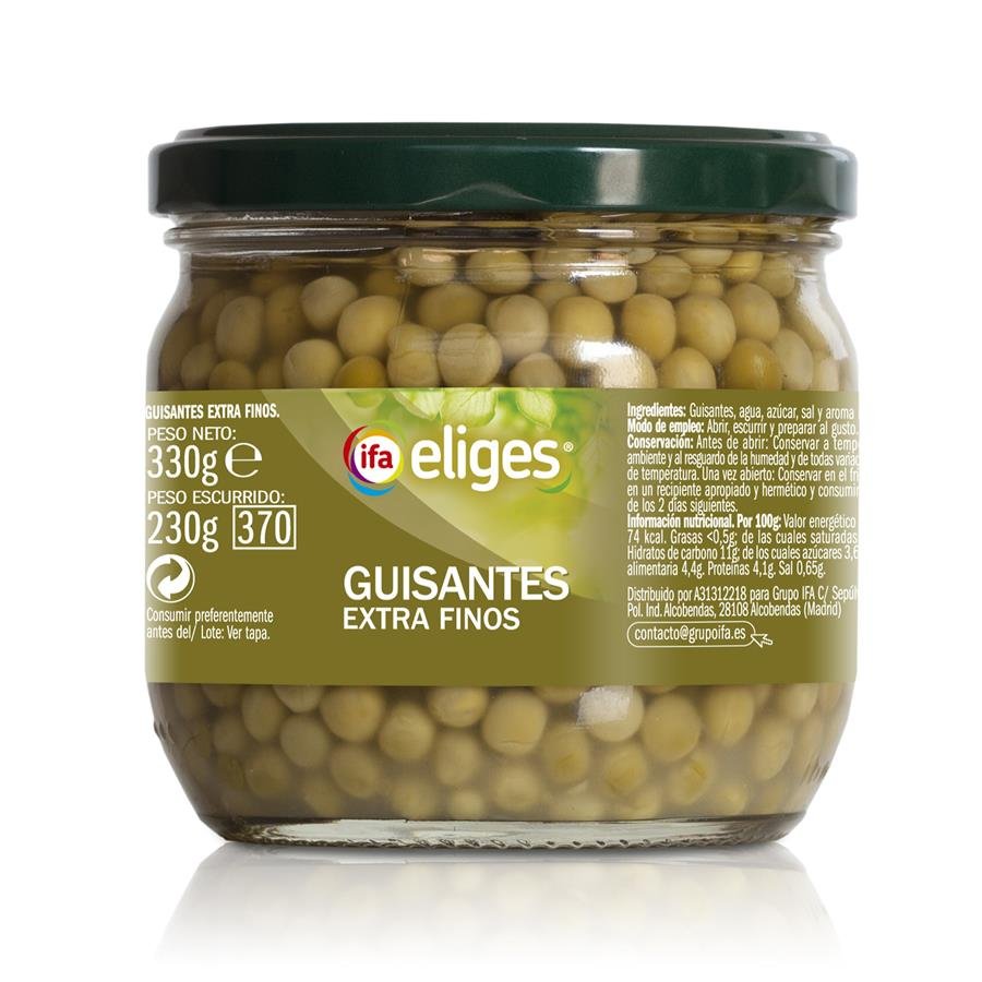 Guisantes extra finos IFA ELIGES frasco 230 g PNE