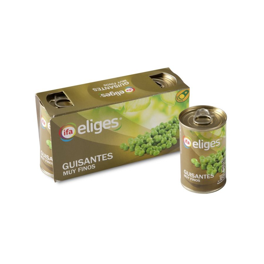 Guisantes muy finos IFA ELIGES pack 3x95 g pne