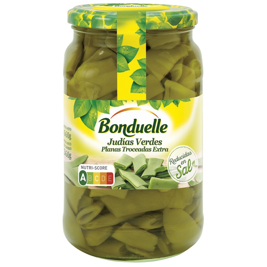 Judías verdes BONDUELLE planas troceadas frasco 360 g pne