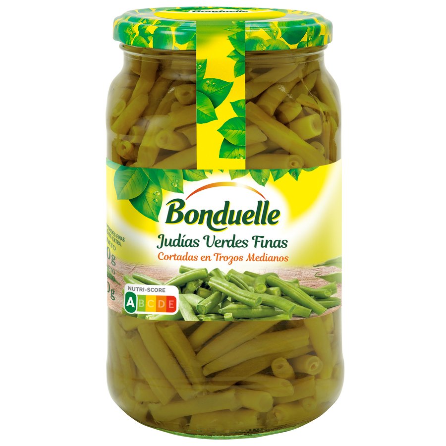 Judías verdes BONDUELLE troceadas finas frasco 360 g pne.