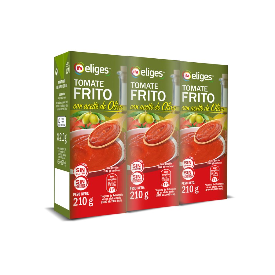 Tomate frito con aceite de oliva IFA ELIGES brik pack 3X210 g