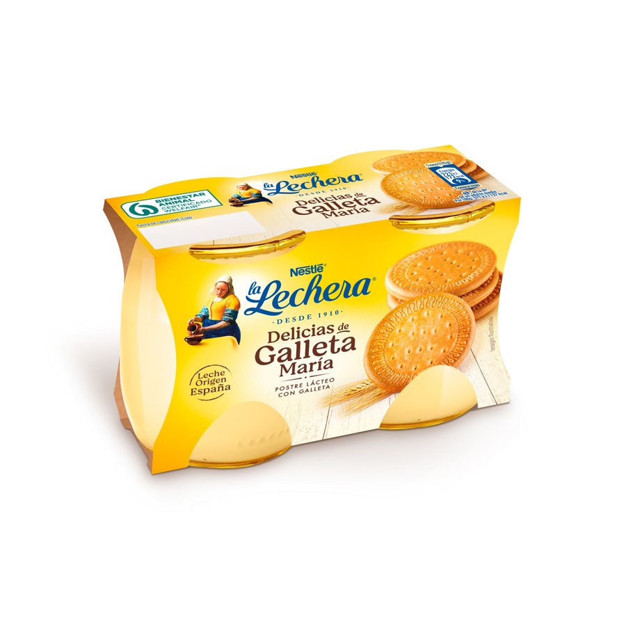 Postre lácteo delicias galleta María LA LECHERA pack 2x125 g