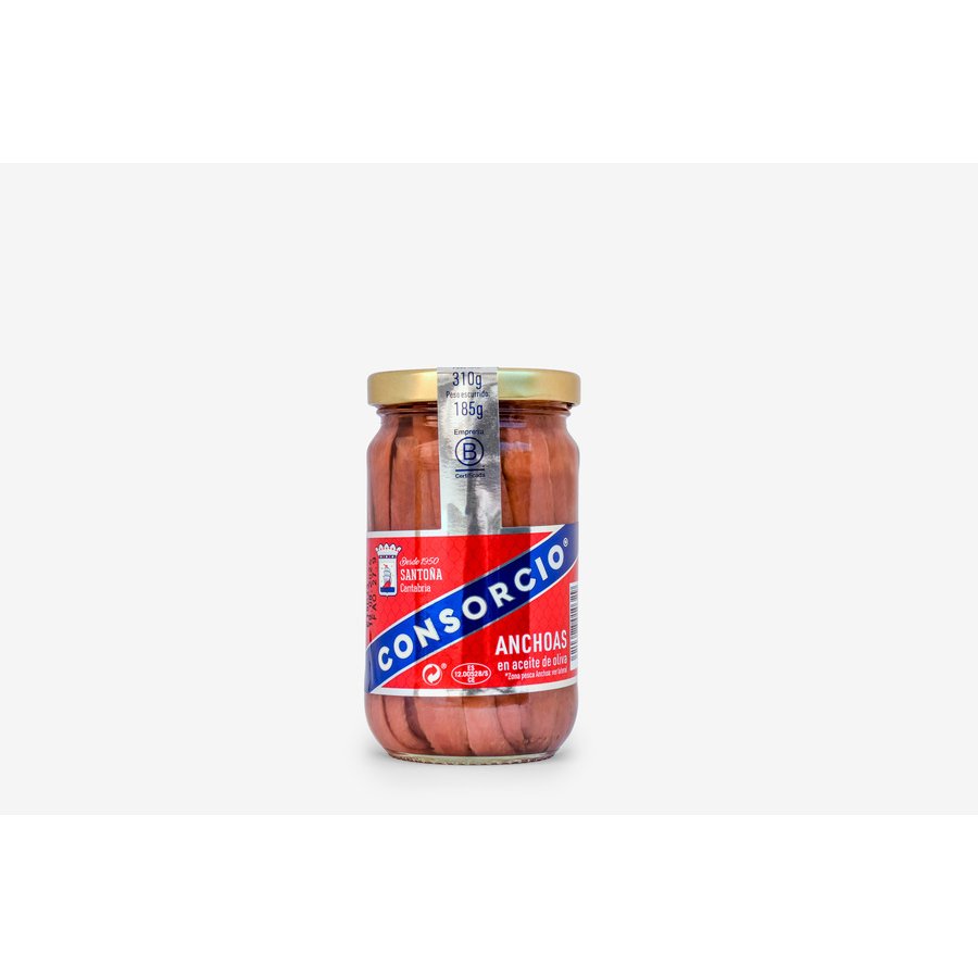 Filete de anchoa en aceite de oliva CONSORCIO frasco 100 g