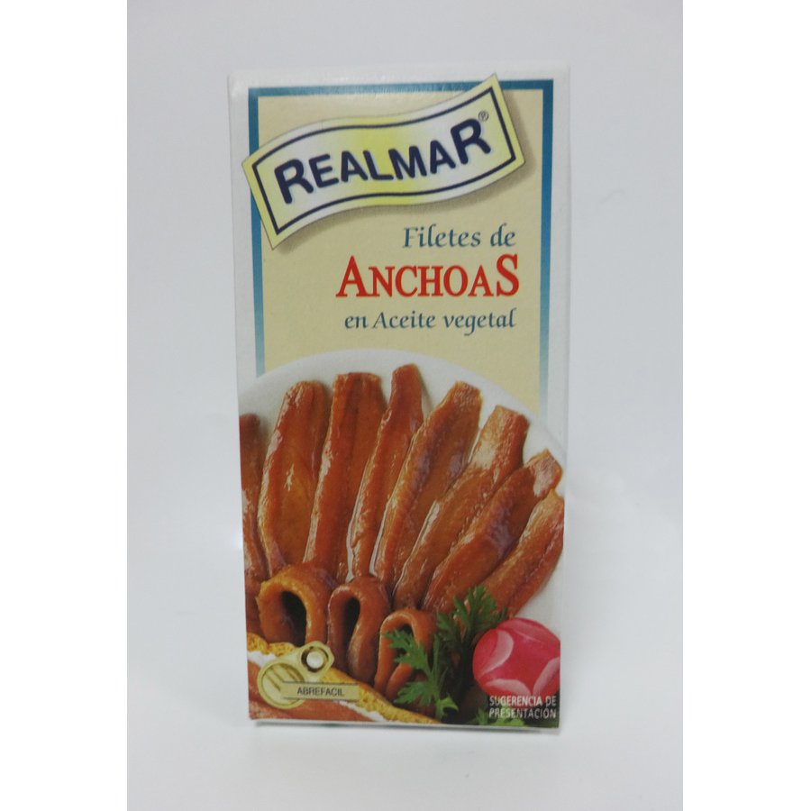 Filete anchoa aceite vegetal REALMAR 43 g pn.