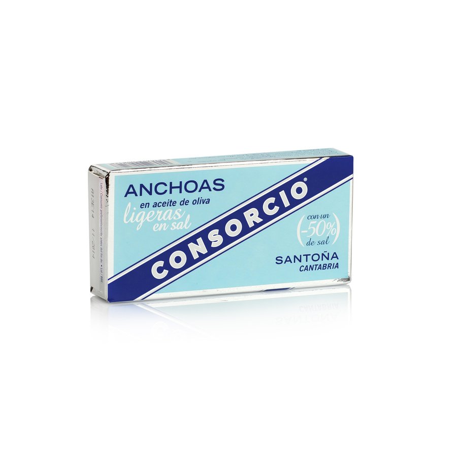 Filete anchoa aceite oliva CONSORCIO ligera sal 45 g