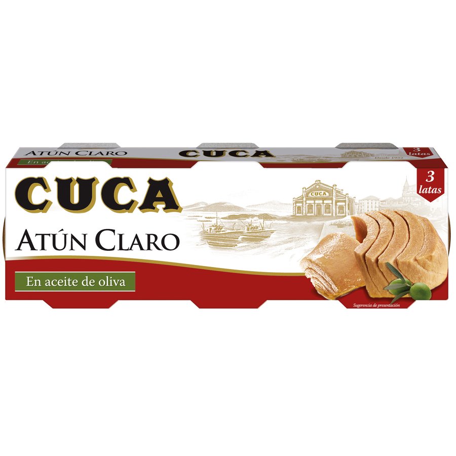 Atún claro aceite oliva CUCA lote 3x92 g pn.