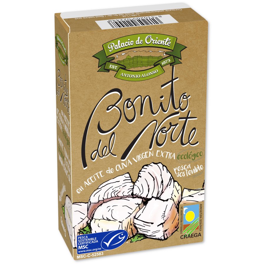 Bonito norte PALACIO ORIENTE oliva virgen extra ecológico 115 g