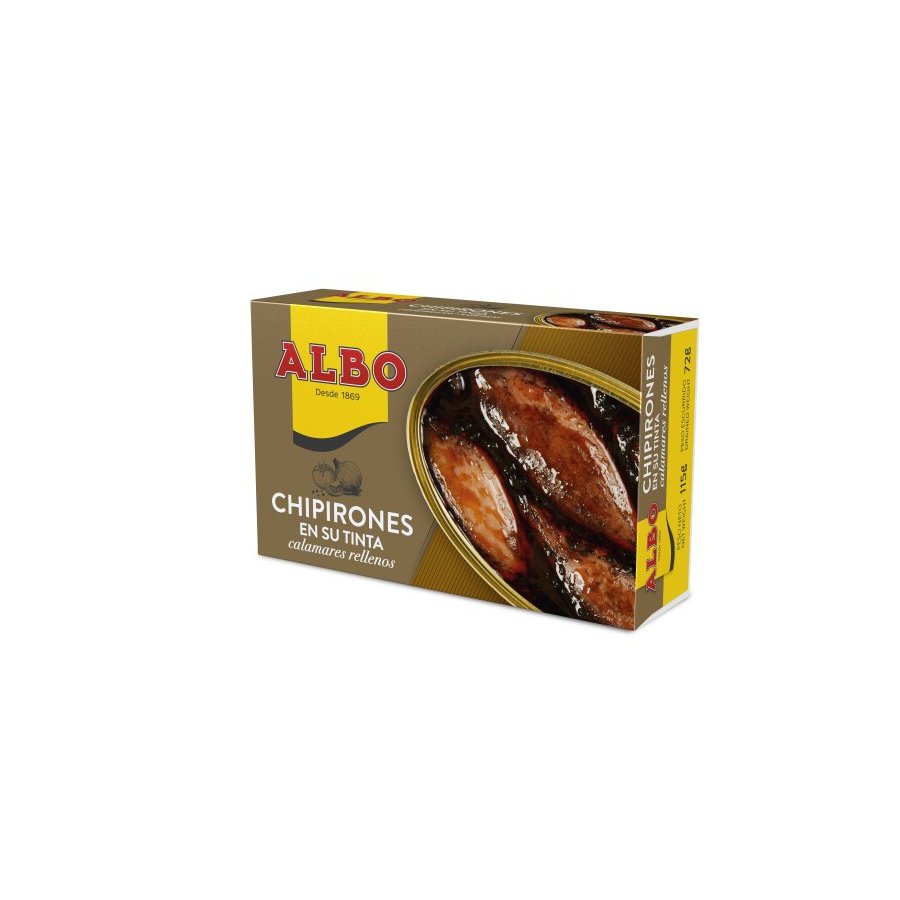 Chipirones rellenos en su tinta ALBO lata 115 g pn.