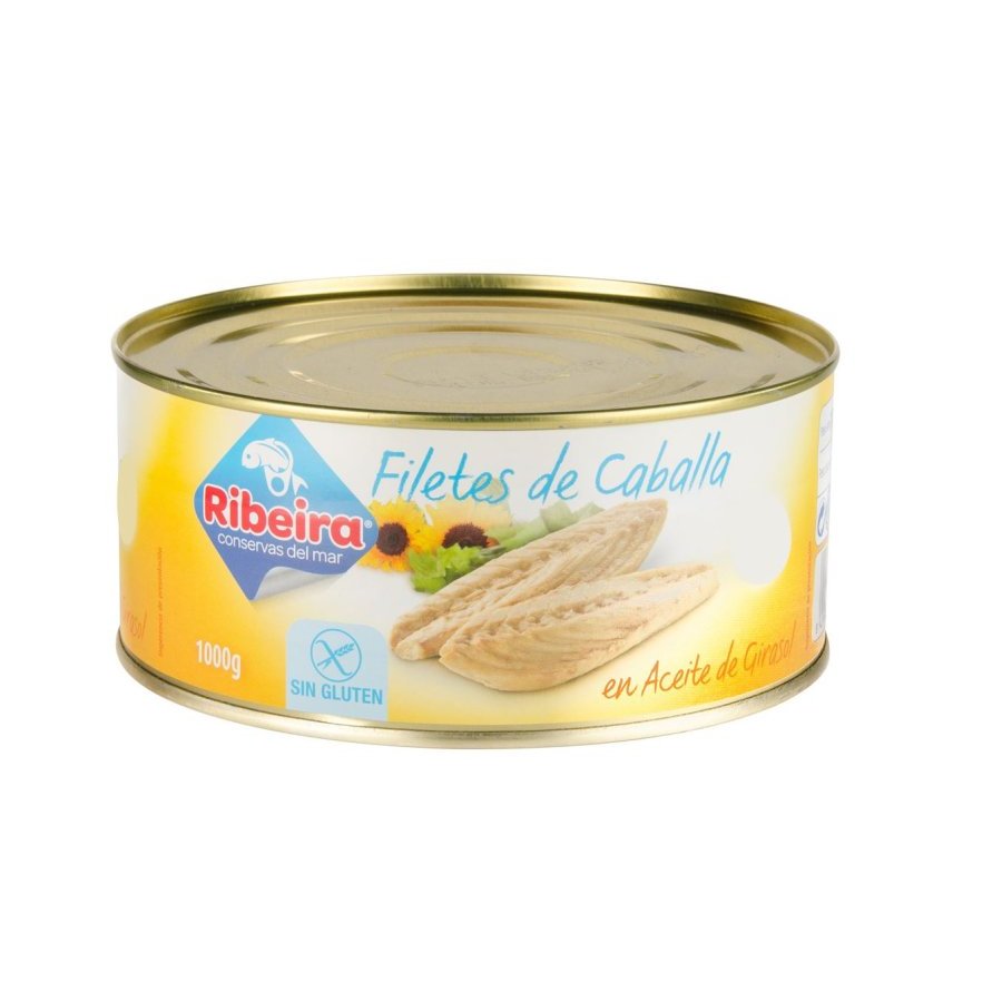 Filetes de caballa en aceite de girasol RIBEIRA 1000 g.pn