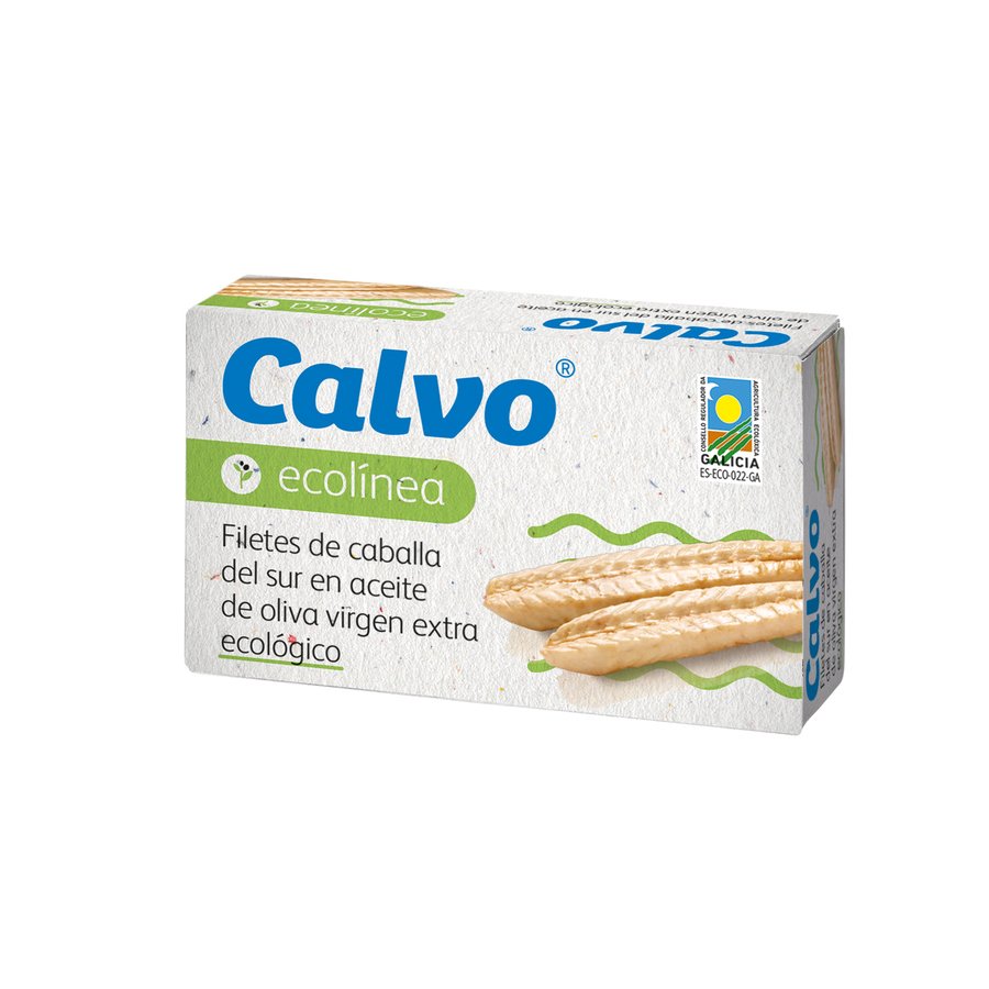 Filetes de caballa CALVO en aceite de oliva virgen extra ecológico 90 g pn.