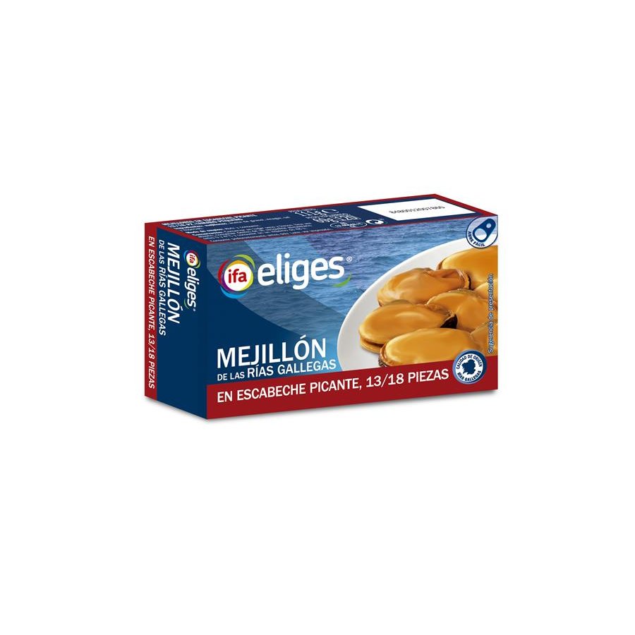 Mejillón escabeche picante 13/18 IFA ELIGES 111 g pn