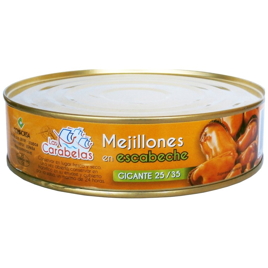 Mejillón escabeche 25/35 LAS CARABELAS 523 g pn