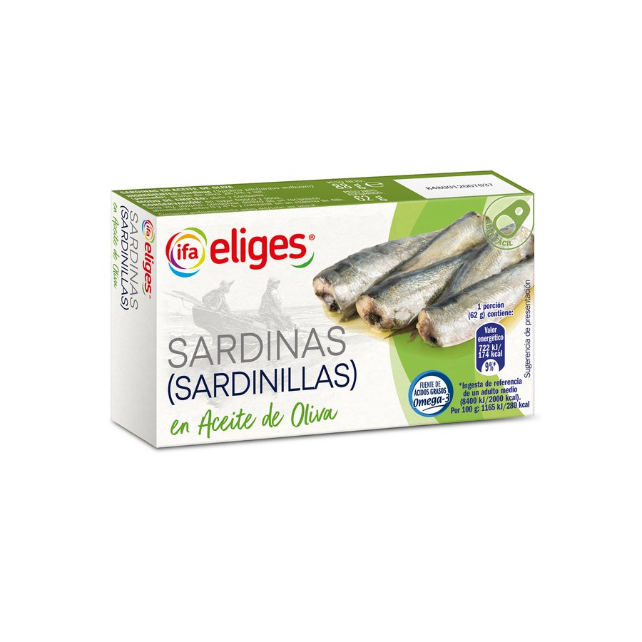 Sardinillas aceite oliva 6/10 IFA ELIGES 88 grs. PN.