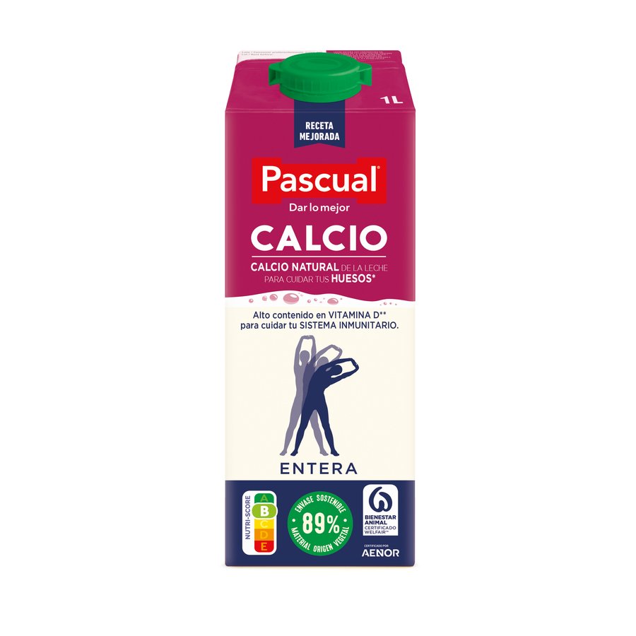 Leche entera PASCUAL calcio brik 1 l