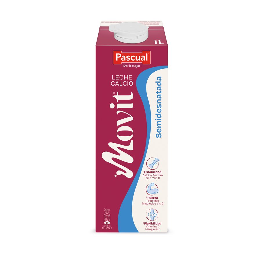 Leche semidesnatada PASCUAL calcio brik 1 l