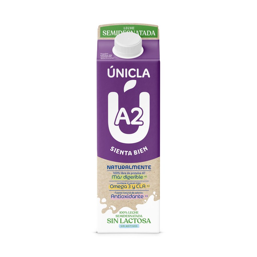 Leche sin lactosa semidesnatada UNICLA brik 1 l