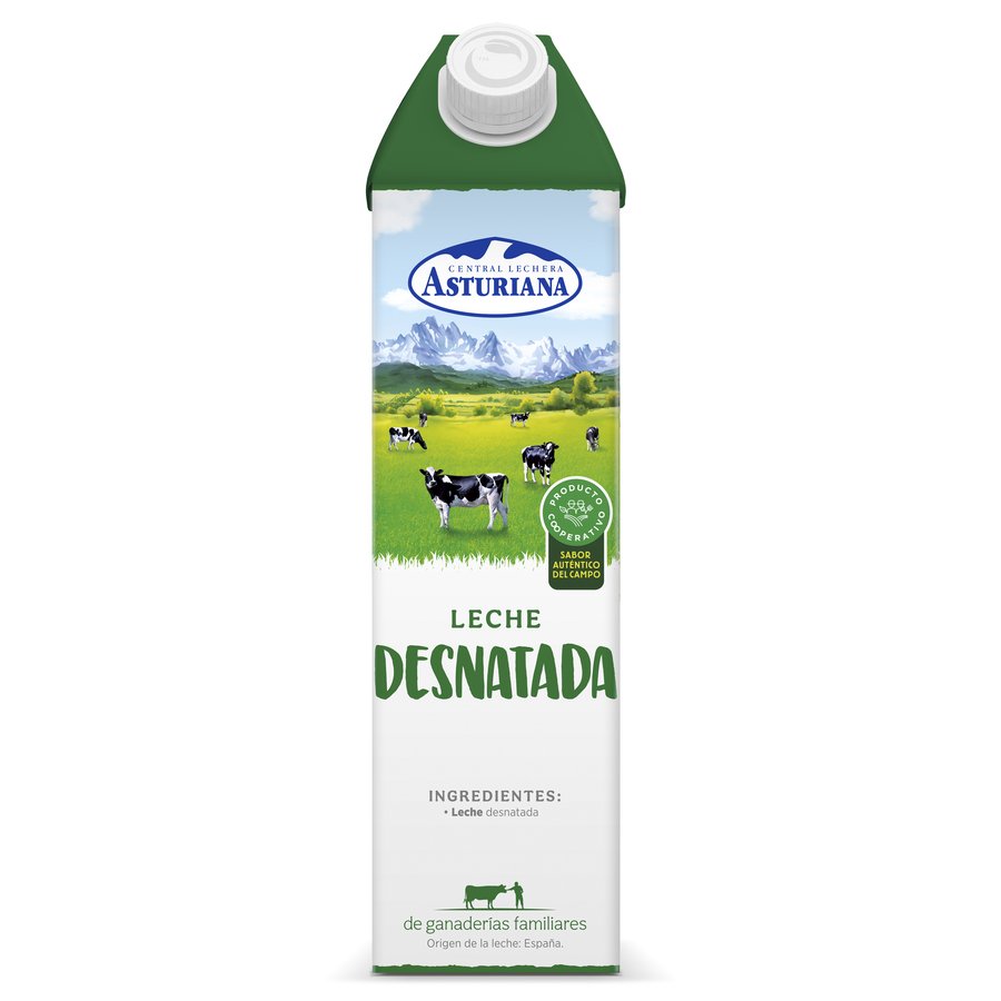 Leche desnatada C.L.ASTURIANA brik 1 l