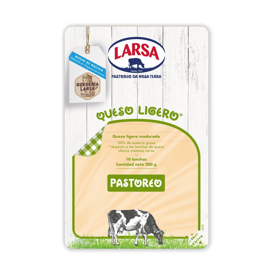 Queso lonchas LARSA Trebol ligero 200 g