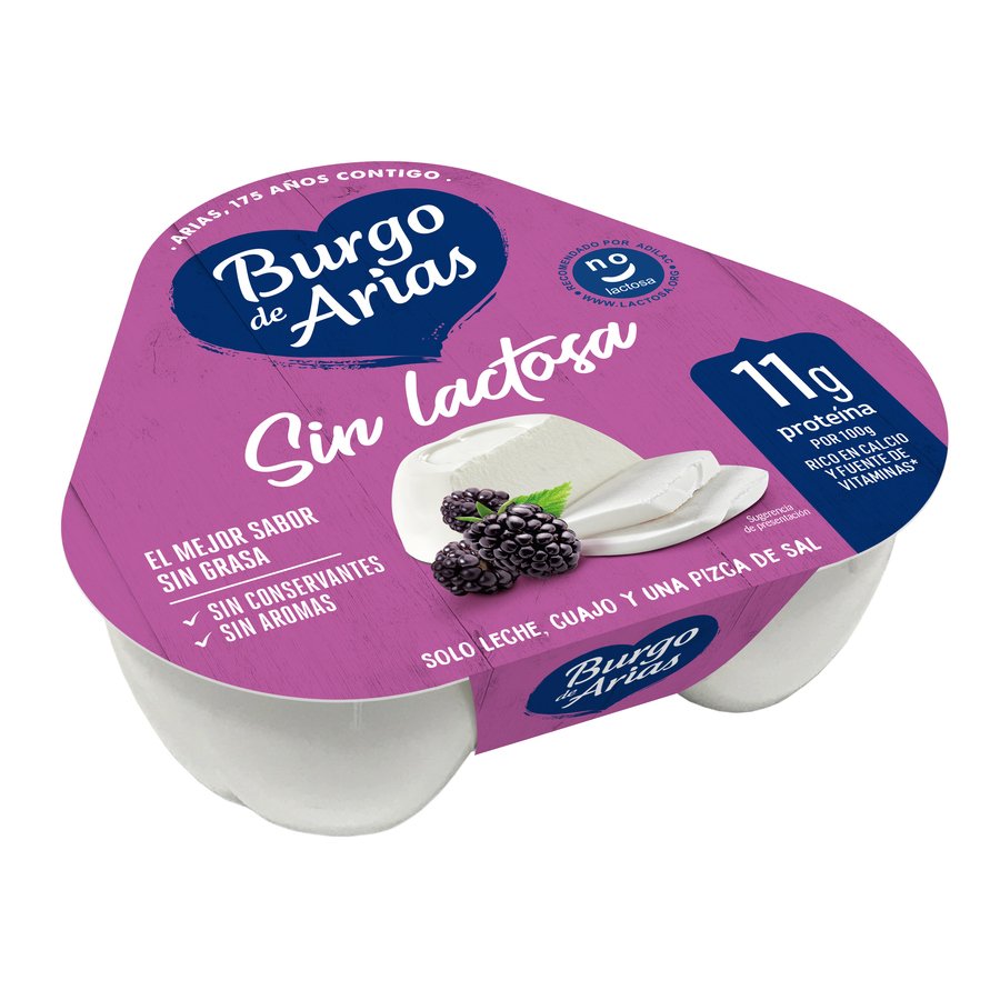 Queso BURGO DE ARIAS mini sin lactosa pack 3x72 g