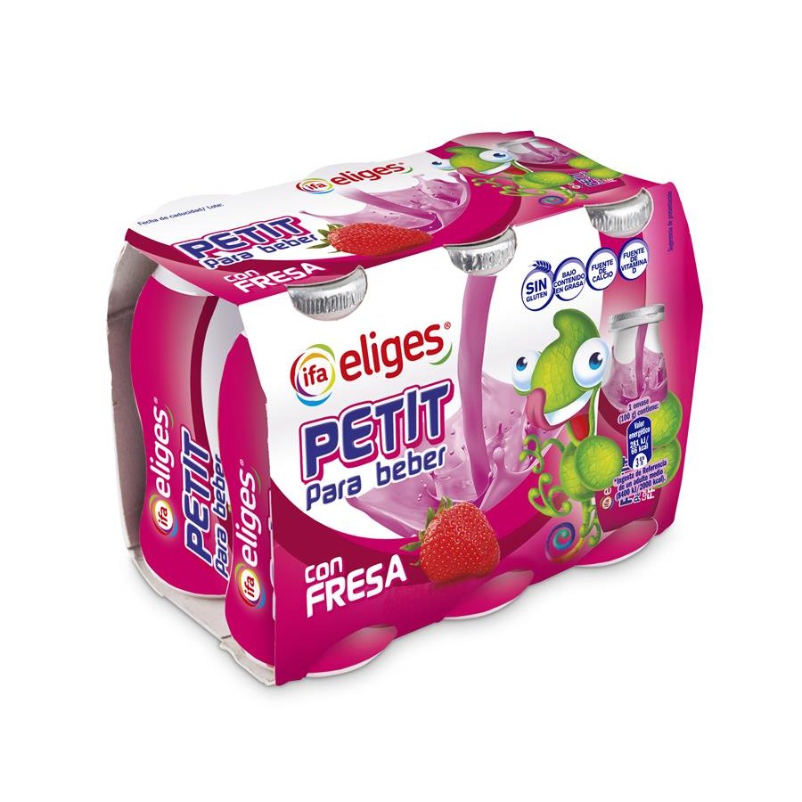 Petit para beber con fresa IFA ELIGES 6X100 g