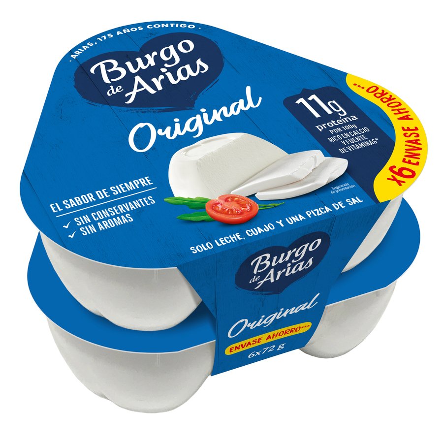 Queso BURGO DE ARIAS mini natural pack 6x72 g